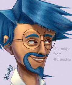 fully coloured, bust